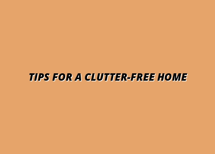 how to maintain a clutter-free living space