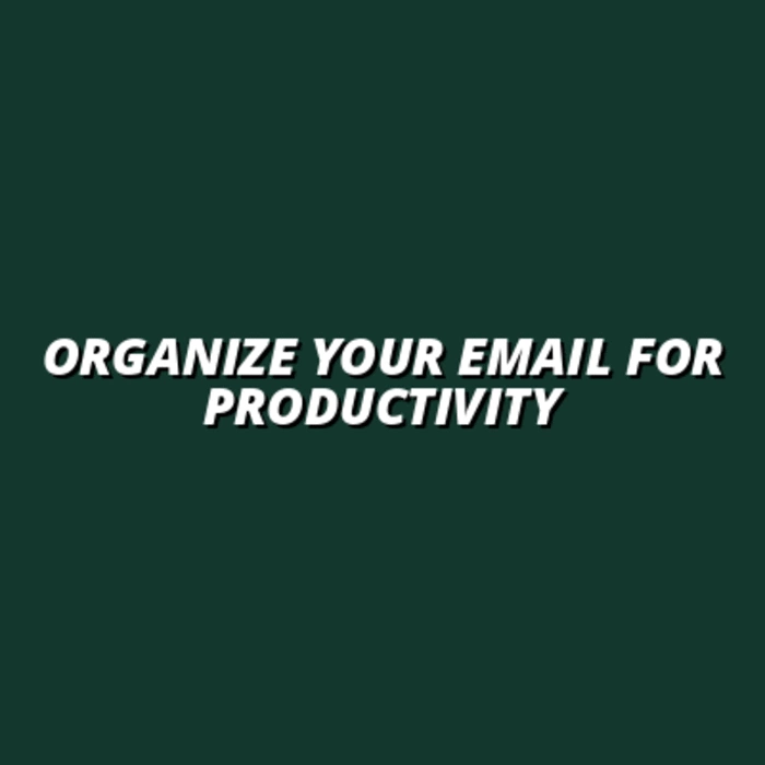 how to set up an effective email organization system